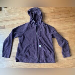 Carhartt L thrashed burgundy Hooded full Zip Jacket grunge workwear sweatshirt